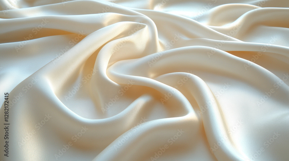 Closeup view of soft cream-colored Tencel fabric draped over table. Smooth texture, subtle light reflections, and gentle folds convey luxury, sustainability, and modern elegance.
Closeup view of soft cream-colored Tencel fabric draped over table. Smooth texture, subtle light reflections, and gentle folds convey luxury, sustainability, and modern elegance.