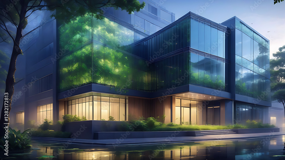 Obraz premium modern building in the night