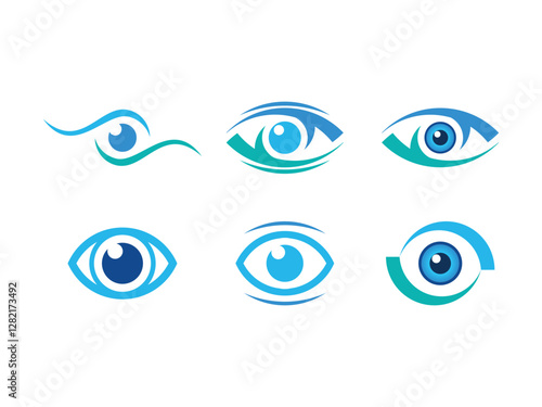 set of editable vector eye symbol design illustration isolated on transparent background