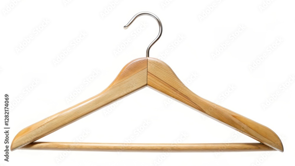 Wooden Clothes Hanger on White Background Wooden Clothes Hanger on White Background