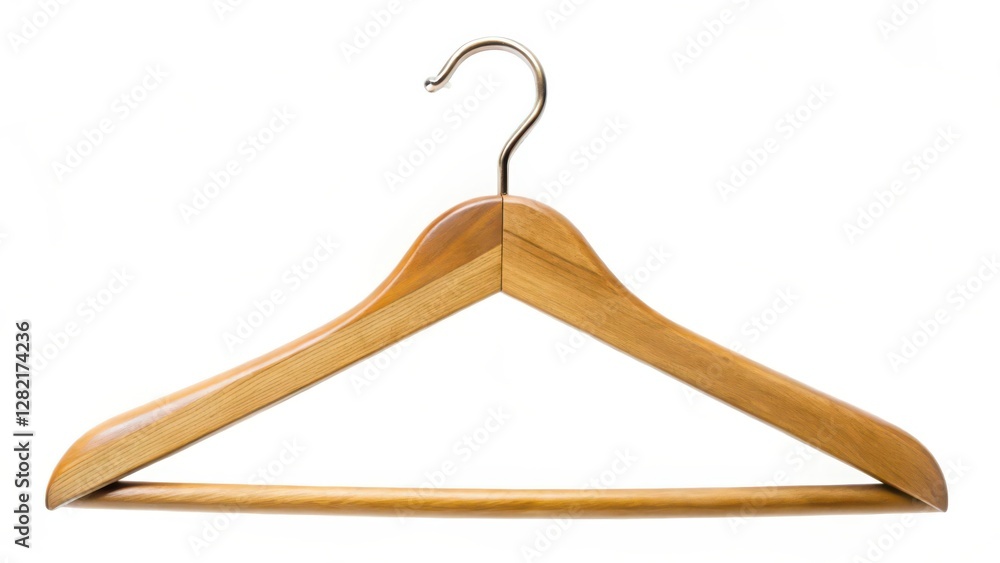 Wooden Clothes Hanger on White Background Wooden Clothes Hanger on White Background
