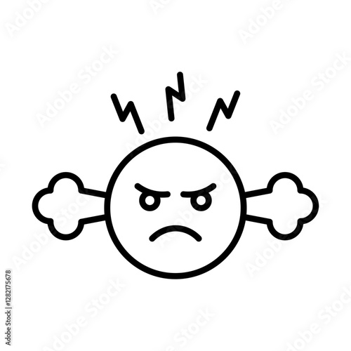 Angry person icon simple vector symbol