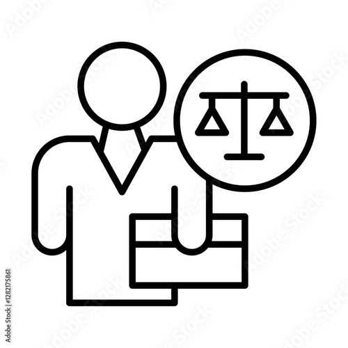 Attorney in law icon simple vector symbol