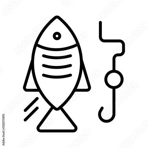Bait Fishing Minnow icon simple vector symbol