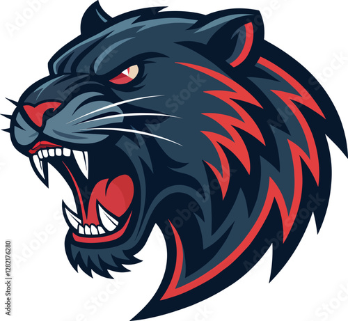 angry panther  logo mascot design on white