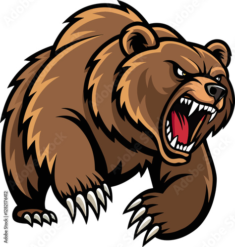 angry bear logo mascot design on white