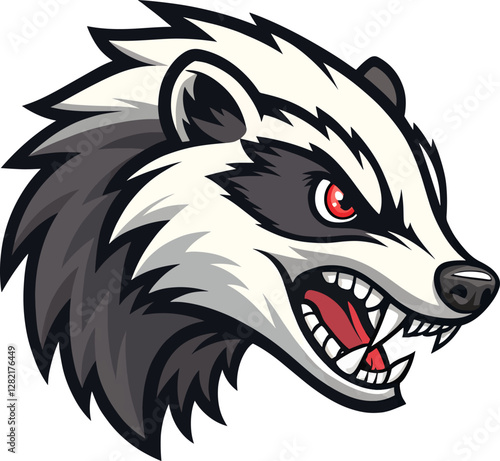 angry badger logo mascot design on white