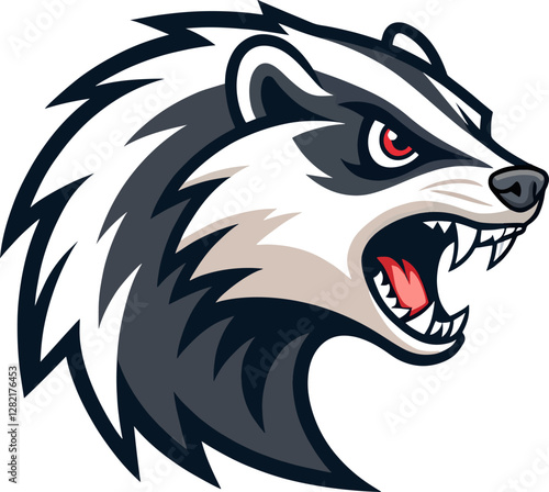 angry badger logo mascot design on white