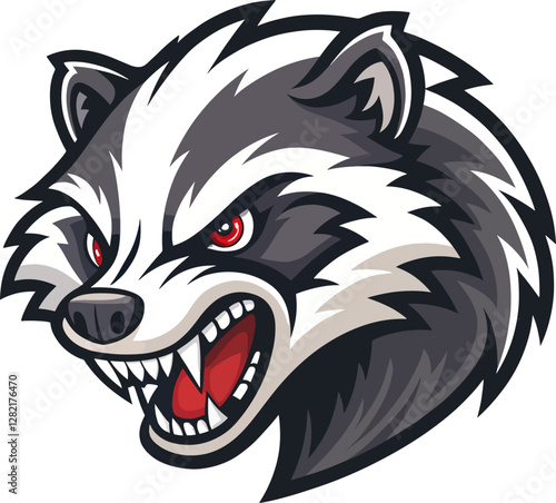 angry badger logo mascot design on white