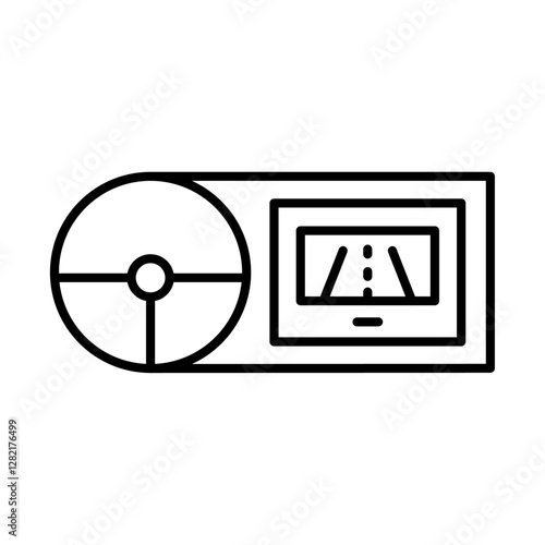Car with touchscreen display icon simple vector symbol