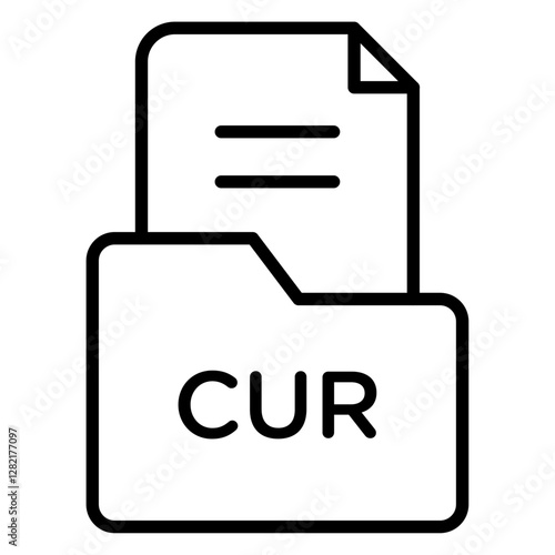 CUR File Document Icon simple vector symbol