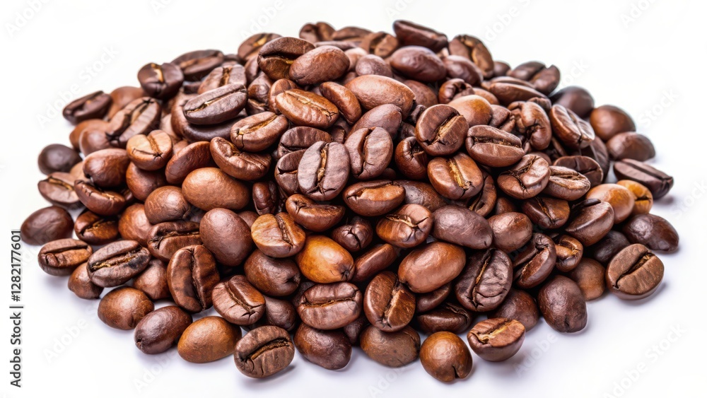 Roasted Coffee Beans on White Background Roasted Coffee Beans on White Background