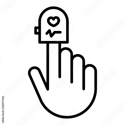 Fingertip pulse oximeter icon simple vector symbol