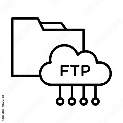 FTP navigate up icon simple vector symbol