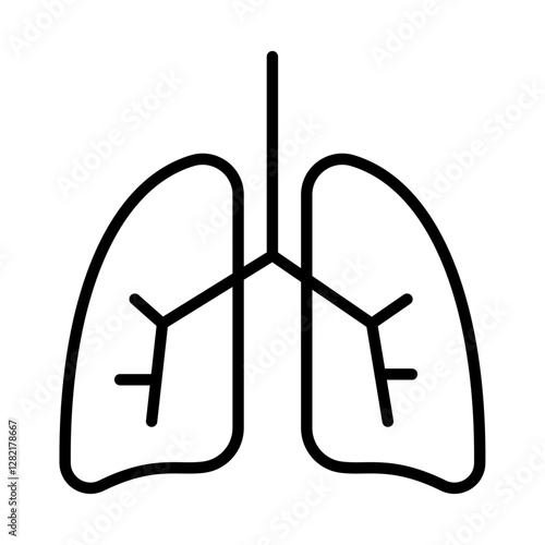 Lungs Icon simple vector symbol