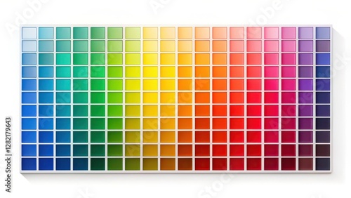 Color Swatch Chart on White Background