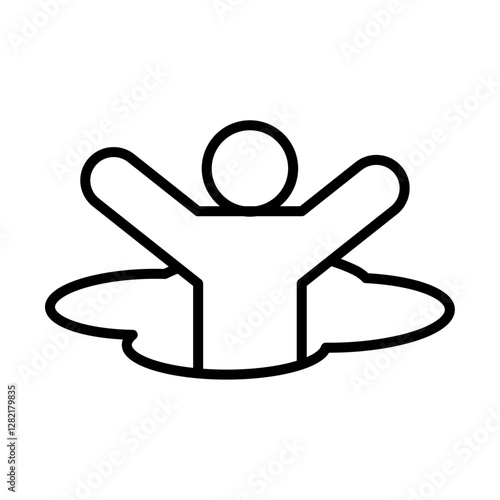 Quicksand and Mud Danger Sign icon simple vector symbol