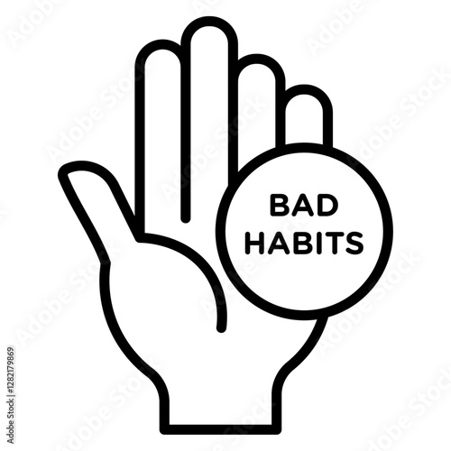 Quitting bad habits icon simple vector symbol
