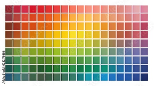 Color Swatch Chart on White Background