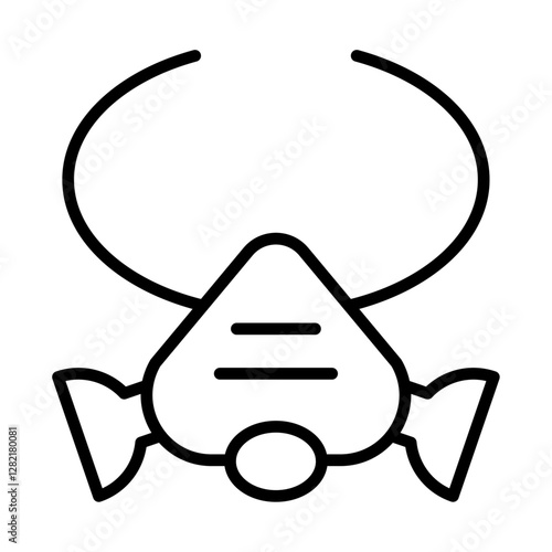 Respirator with filter cartridges icon simple vector symbol