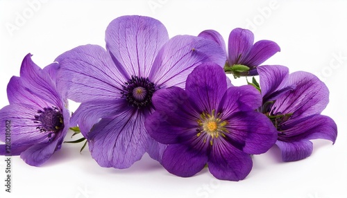 purple flowers isolated on white background cutout