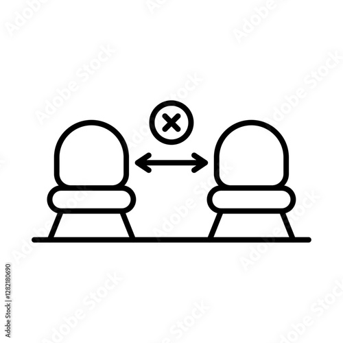 Social distancing sitting icon simple vector symbol
