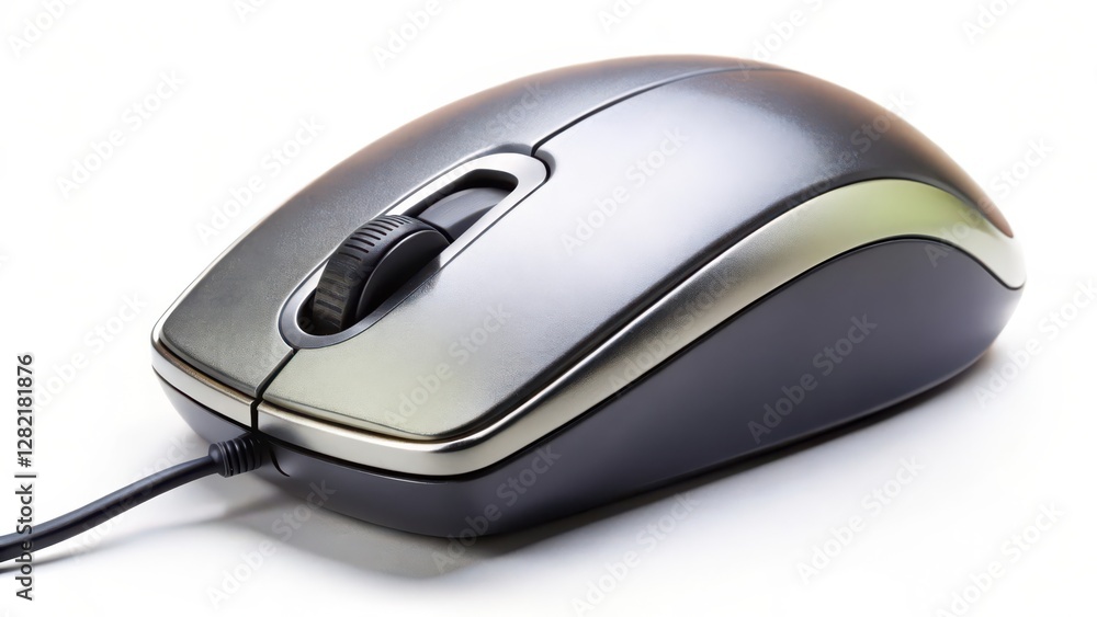 Gray Computer Mouse on White Background Gray Computer Mouse on White Background