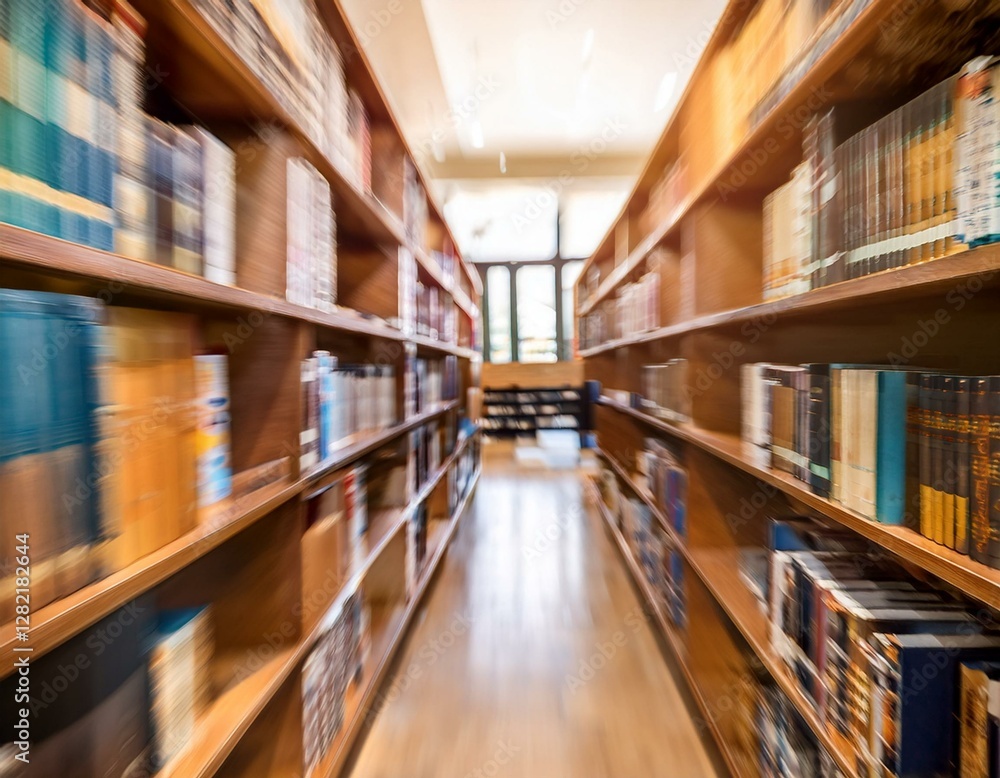 abstract blur and defocused bookshelf in library abstract blur and defocused bookshelf in library