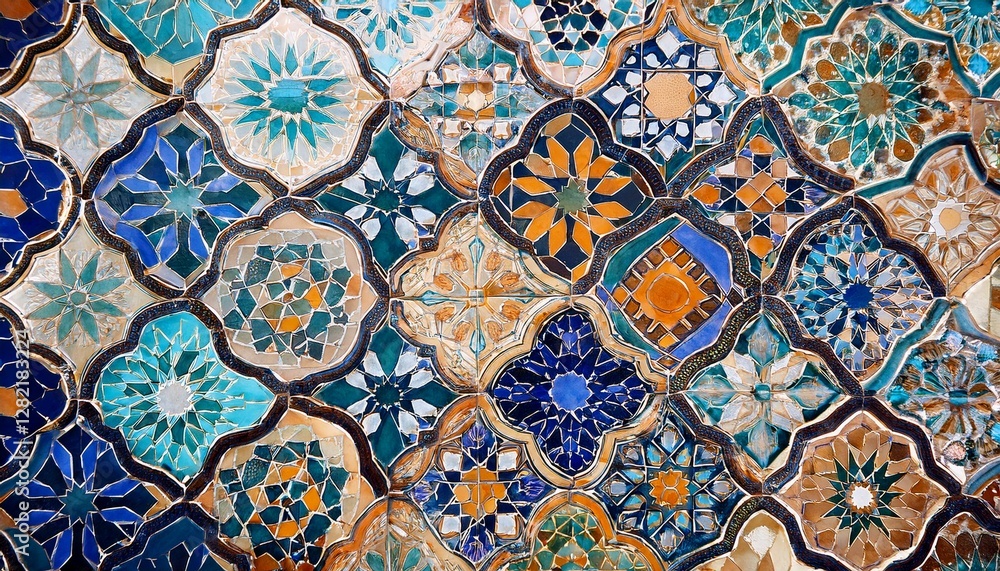 the background is made up of moroccan tiles the background is made up of moroccan tiles