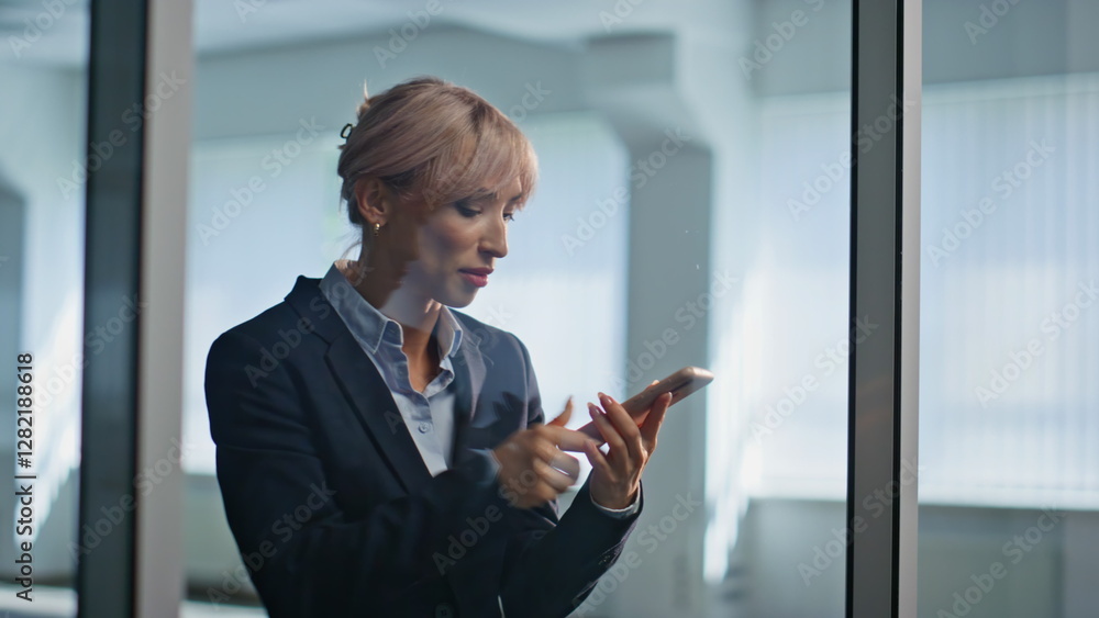 Mad business lady yelling in mobile phone feeling angry inside hall closeup Mad business lady yelling in mobile phone feeling angry inside hall closeup