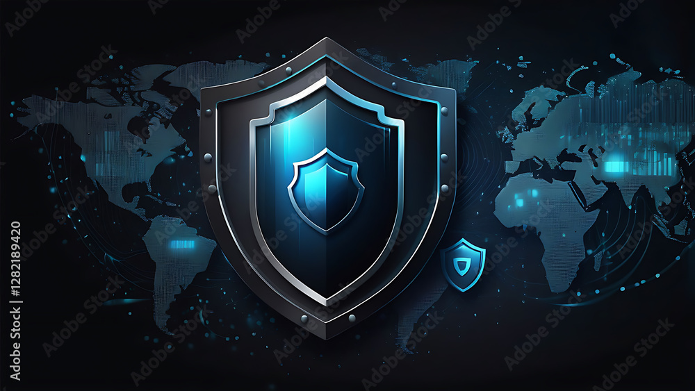Fototapeta premium shield on blur background