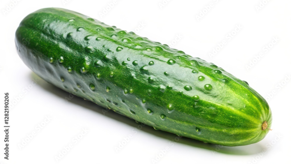 Single Cucumber on White Background Single Cucumber on White Background