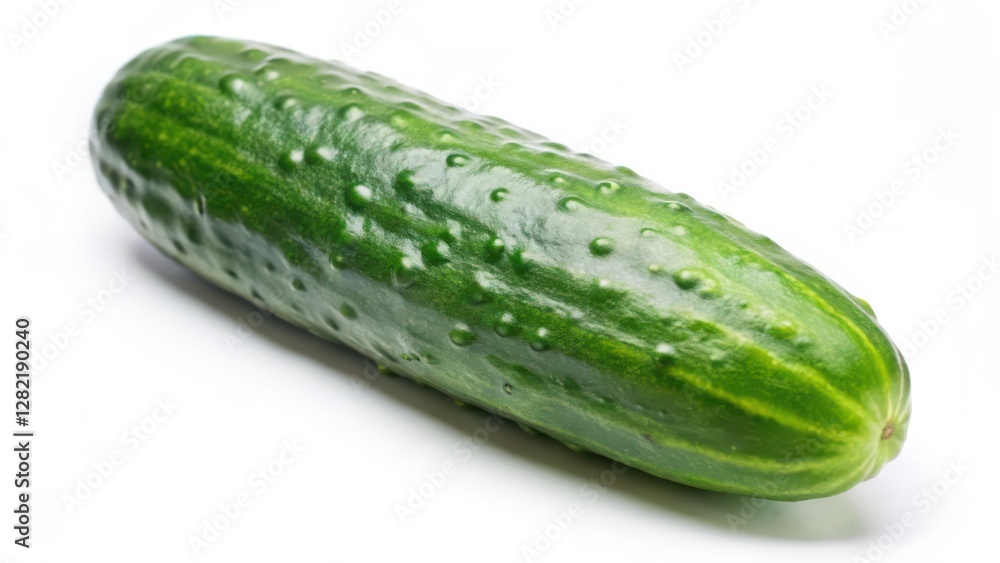 Single Cucumber on White Background Single Cucumber on White Background