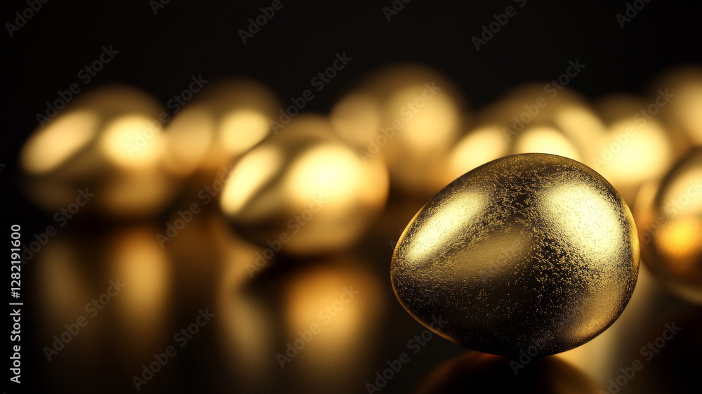 Obraz premium Luxury Golden Easter Egg with Dramatic Lighting
