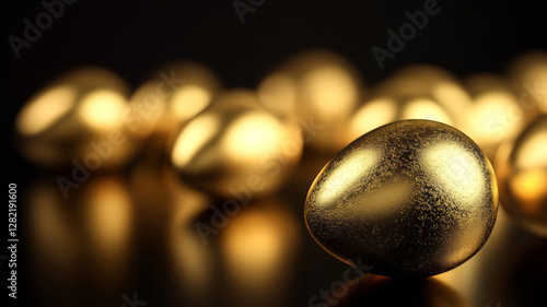 Luxury Golden Easter Egg with Dramatic Lighting photo