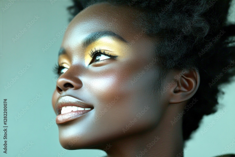 Pretty smiling black girl - for ads, advertisement and online networks marketing use. Short hairdo - highlighted hair. Commercial ad creative. Fashionable african american model. Black model. Pretty smiling black girl - for ads, advertisement and online networks marketing use. Short hairdo - highlighted hair. Commercial ad creative. Fashionable african american model. Black model.