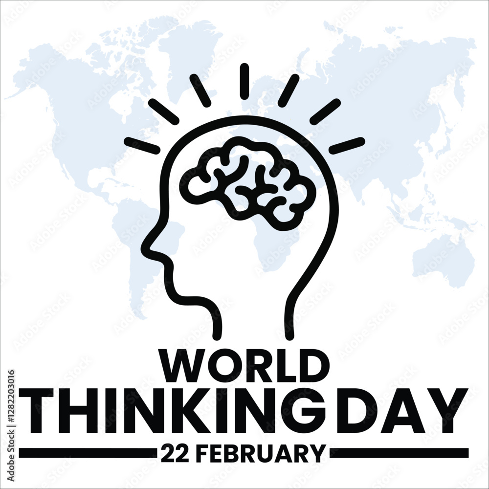 World Thinking Day celebration around the world. Vector Illustration Template.World Thinking Day Vector Design Template Background World Thinking Day celebration around the world. Vector Illustration Template.World Thinking Day Vector Design Template Background