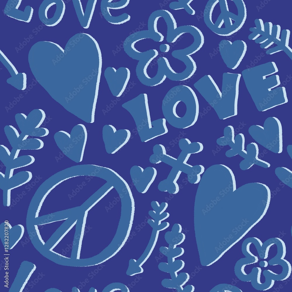Kids scribble seamless love hearts and peaceful sight pattern for 14 February wrapping paper and fabrics and party accessories and fashion textiles Kids scribble seamless love hearts and peaceful sight pattern for 14 February wrapping paper and fabrics and party accessories and fashion textiles