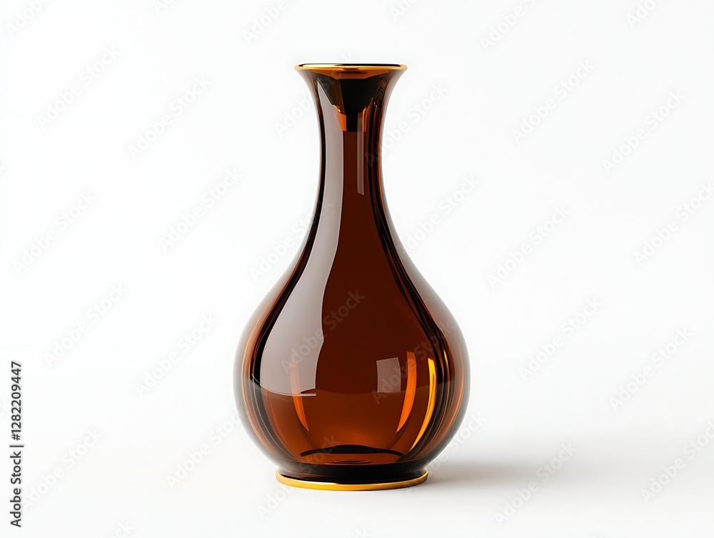 Amber Glass Vase Home Decor Accent Piece Decorative Object Interior Design Minimalist Style Element Amber Glass Vase Home Decor Accent Piece Decorative Object Interior Design Minimalist Style Element