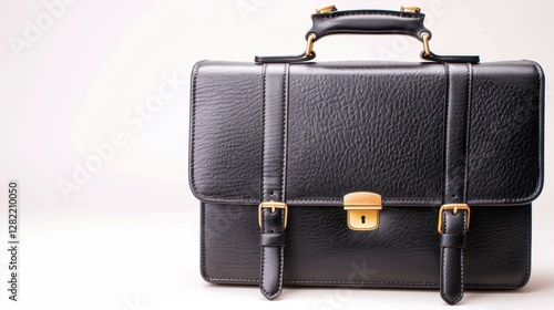 Sleek black briefcase showcases a modern, professional look, combining elegance with functionality for the discerning professional.