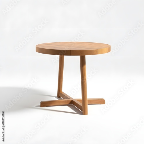 Round Wooden Coffee Table   generative AI 