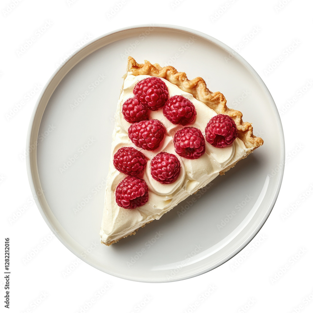 Delicious Slice of Raspberry Pie Isolated on a Transparent Background Delicious Slice of Raspberry Pie Isolated on a Transparent Background
