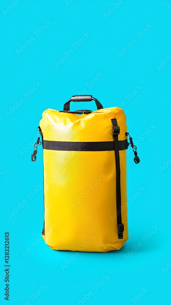 Bright Yellow Bag Ready for Outdoor Adventures Travel and Gear Storage Waterproof and Durable Design Bright Yellow Bag Ready for Outdoor Adventures Travel and Gear Storage Waterproof and Durable Design