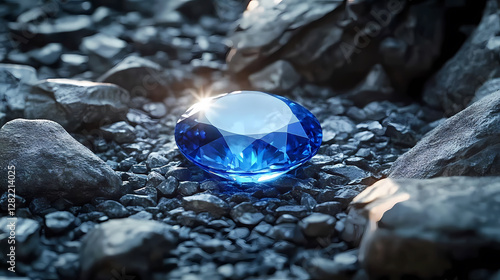 Mysterious Blue Diamond Sparkling in the Sunlight