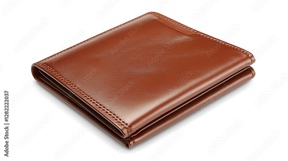 Elegant Brown Leather Wallet Perfect for Everyday Carry and Classic Style on Clean Background Elegant Brown Leather Wallet Perfect for Everyday Carry and Classic Style on Clean Background