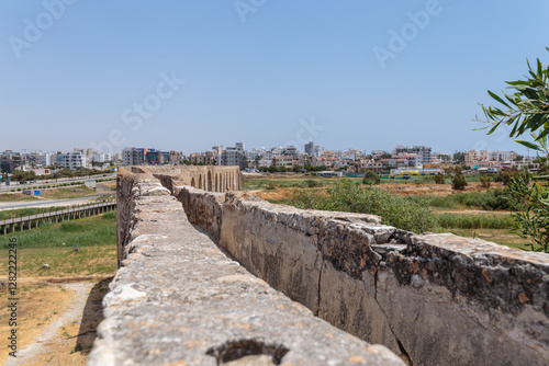 old stone Akveduk in Larnake, Cyprus