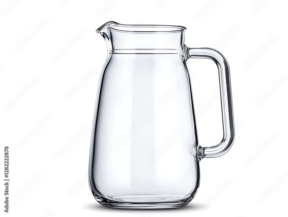 Elegant Glass Pitcher Filled with Water on a Clean White Surface for Refreshment and Hydration Elegant Glass Pitcher Filled with Water on a Clean White Surface for Refreshment and Hydration