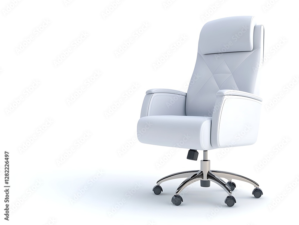 Executive Swivel Chair Isolated on White Background With Chrome Base Modern Ergonomic Office Furniture Executive Swivel Chair Isolated on White Background With Chrome Base Modern Ergonomic Office Furniture