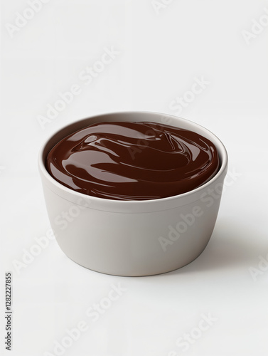 Delicious creamy chocolate dessert in a smooth bowl ready for a sweet treat enjoyment