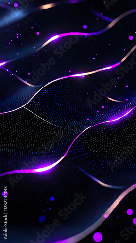 Wallpaper Mural Neon Brushstrokes Over Geometric Grids with Glowing Particles and Digital Distortion in Futuristic Style
 Torontodigital.ca